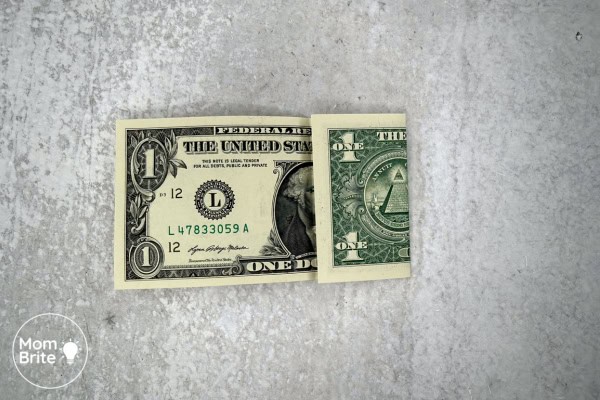 How to Make a Dollar Bill Origami Heart (Easy Money Folding Tutorial) Origami Heart Dollar - Fold right side toward center line