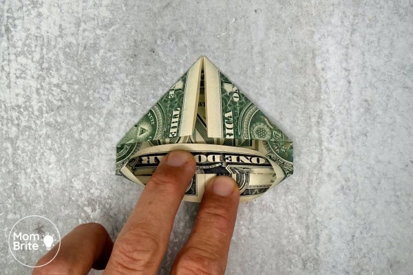 How to Make a Dollar Bill Origami Heart (Easy Money Folding Tutorial) Origami Heart Dollar - Fold top layer of bottom edge up