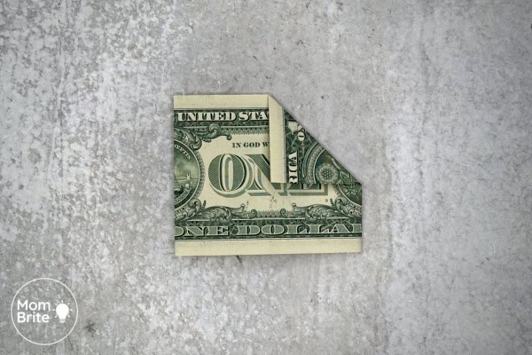 How to Make a Dollar Bill Origami Heart (Easy Money Folding Tutorial) Origami Heart Dollar - Fold top right corner toward center line
