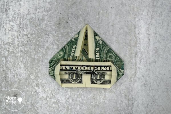 How to Make a Dollar Bill Origami Heart (Easy Money Folding Tutorial) Origami Heart Dollar - Press down left opening to form a triangle