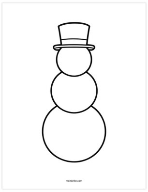 11 Snowman Templates for Kids (Fun Free Winter Printable) Snowman with Top Hat Template