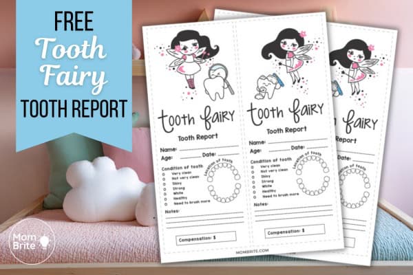 Free Printable Tooth Fairy Kit (Door Hangers, Envelopes, & Tooth Report) Tooth Fairy Tooth Report Printable Mockup