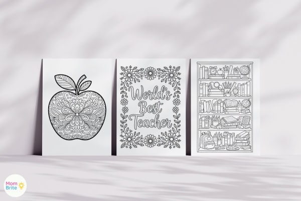 3 detailed printable teacher appreciation cards for older kids ages 7 to 12 ready to color