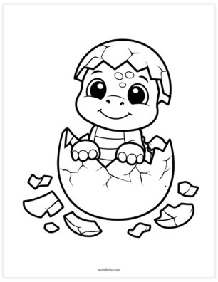 cute baby dinosaur coloring page
