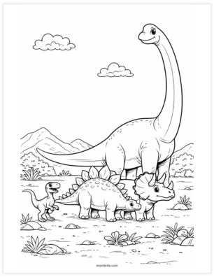 dinosaur size comparison coloring page