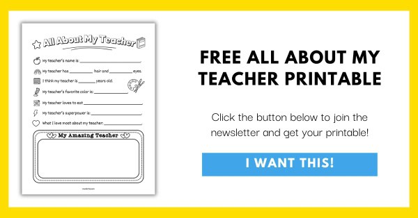 Free All About My Teacher Printable Opt-In