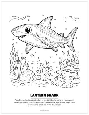 lantern shark coloring page