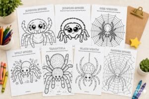 Free Spider Coloring Pages for Kids (Jumping Spiders, Orb Weavers ...