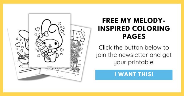 Free My Melody Inspired Coloring Pages for Kids Opt-In