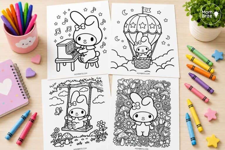 My Melody coloring pages for kids featured image