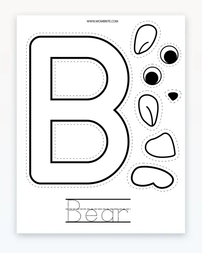 Alphabet animal crafts letter B preview