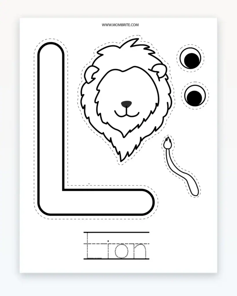 Alphabet animal crafts letter L preview