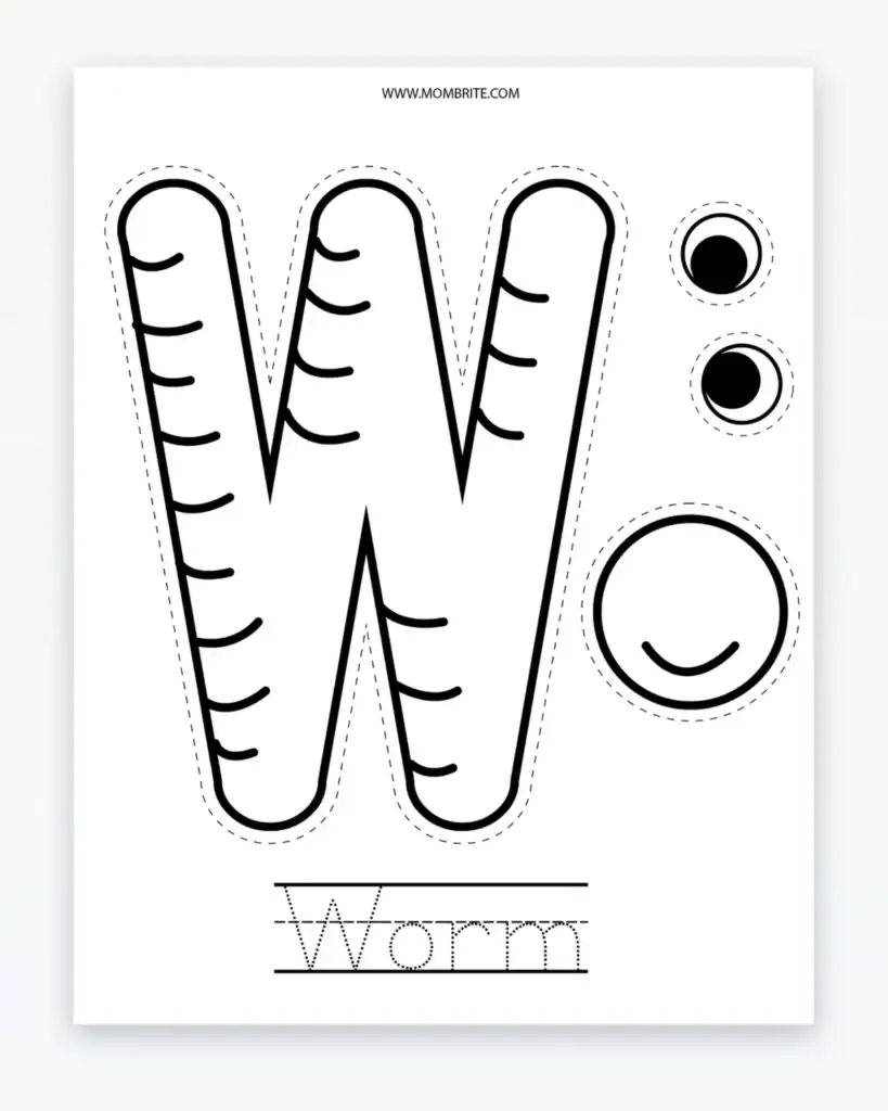 Alphabet animal crafts letter W preview