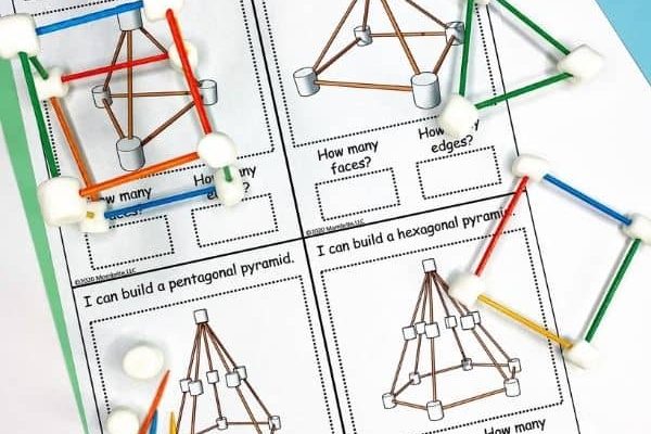 Marshmallow Geometric Shape Task Cards